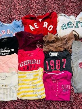 Aeropostale Mixed Girls' Short Sleeve Tees - Pink, Red, Yellow, Gray, Blue